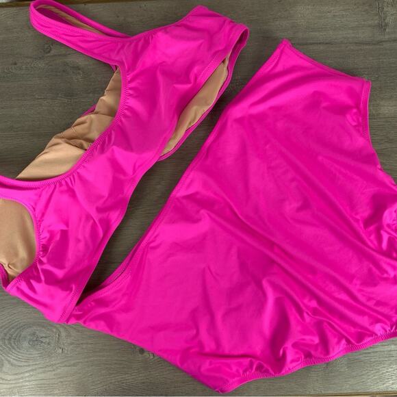 J.Crew Hot Pink Cutout One Piece Swimsuit Sz.24 NWT - Picture 8 of 14